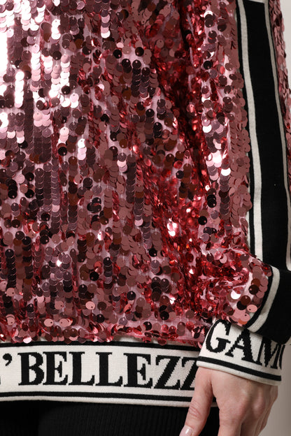 Sudadera Rosa Dolce & Gabbana DG Queen con Lentejuelas