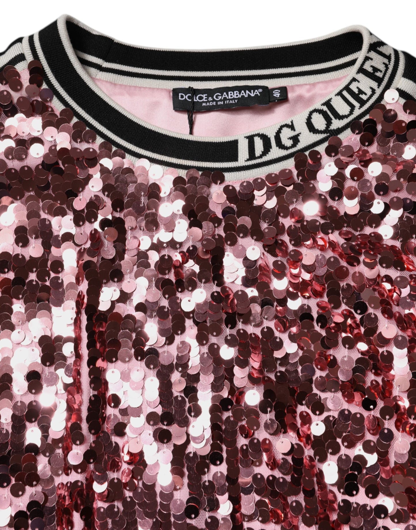 Sudadera Rosa Dolce & Gabbana DG Queen con Lentejuelas