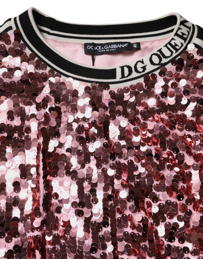 Sudadera Rosa Dolce & Gabbana DG Queen con Lentejuelas
