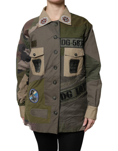 Chaqueta con botones de algodón verde militar de Dolce & Gabbana