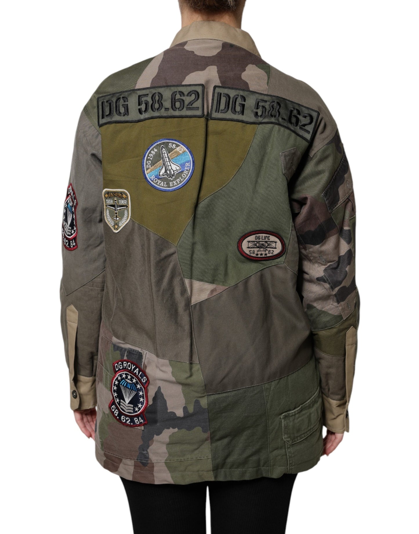 Chaqueta con botones de algodón verde militar de Dolce & Gabbana