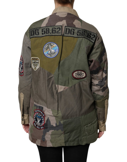Chaqueta con botones de algodón verde militar de Dolce & Gabbana