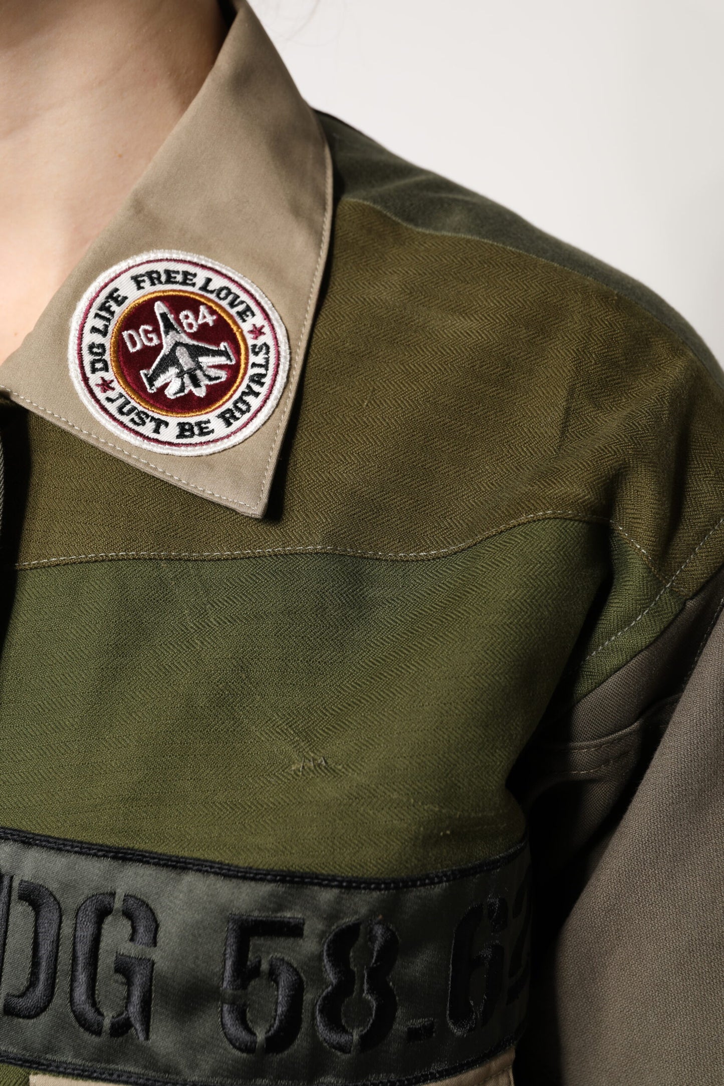 Chaqueta con botones de algodón verde militar de Dolce & Gabbana