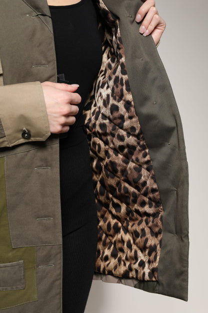 Chaqueta con botones de algodón verde militar de Dolce & Gabbana