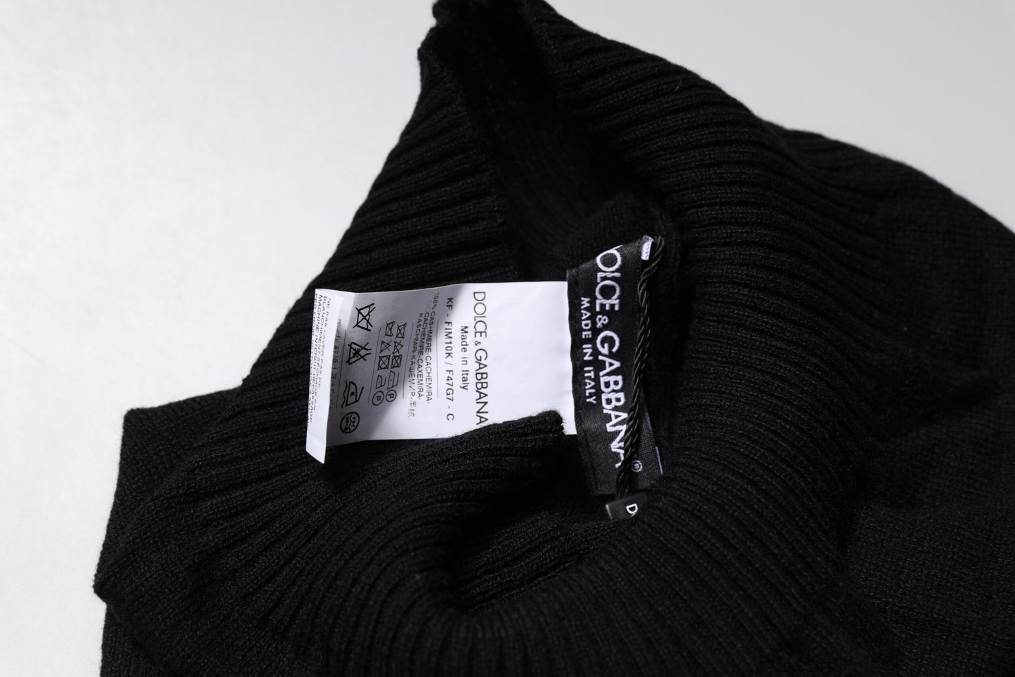 Foulard de cuello de cachemir negro tejido de Dolce & Gabbana