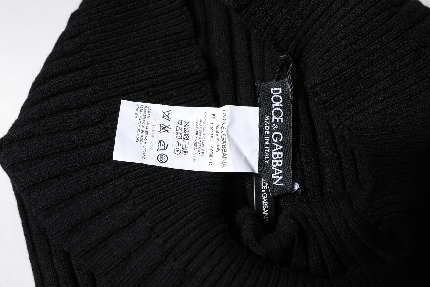 Foulard de cuello de cachemir negro tejido de Dolce & Gabbana