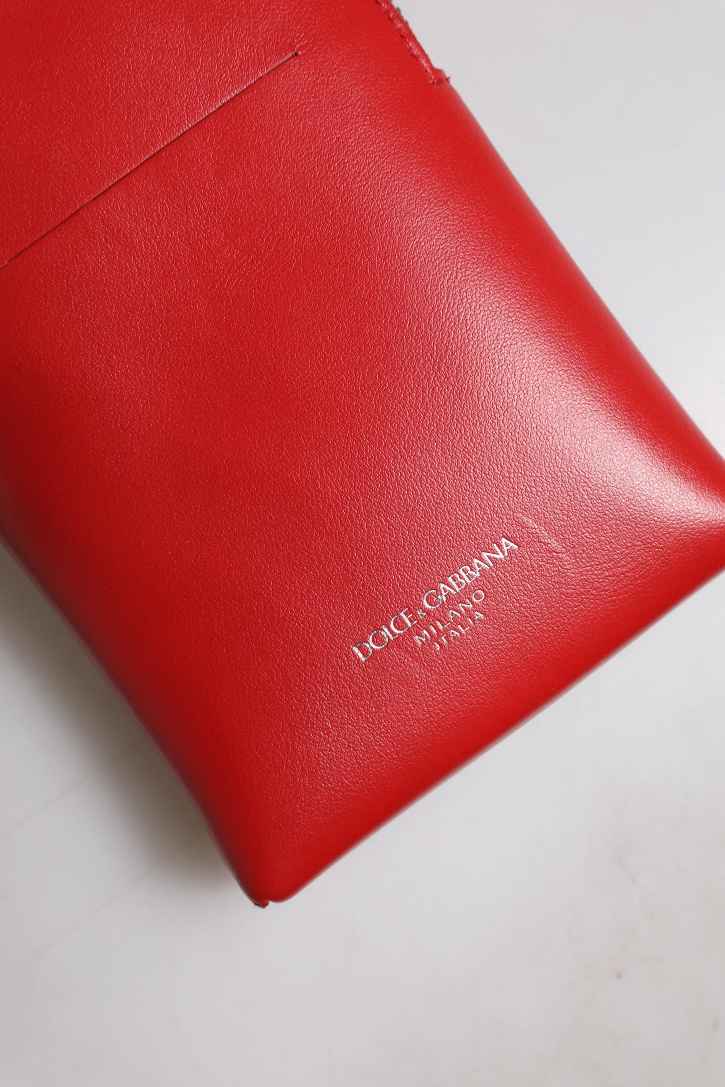 Bolso bandolera Dolce & Gabbana de cuero rojo con correa para teléfono