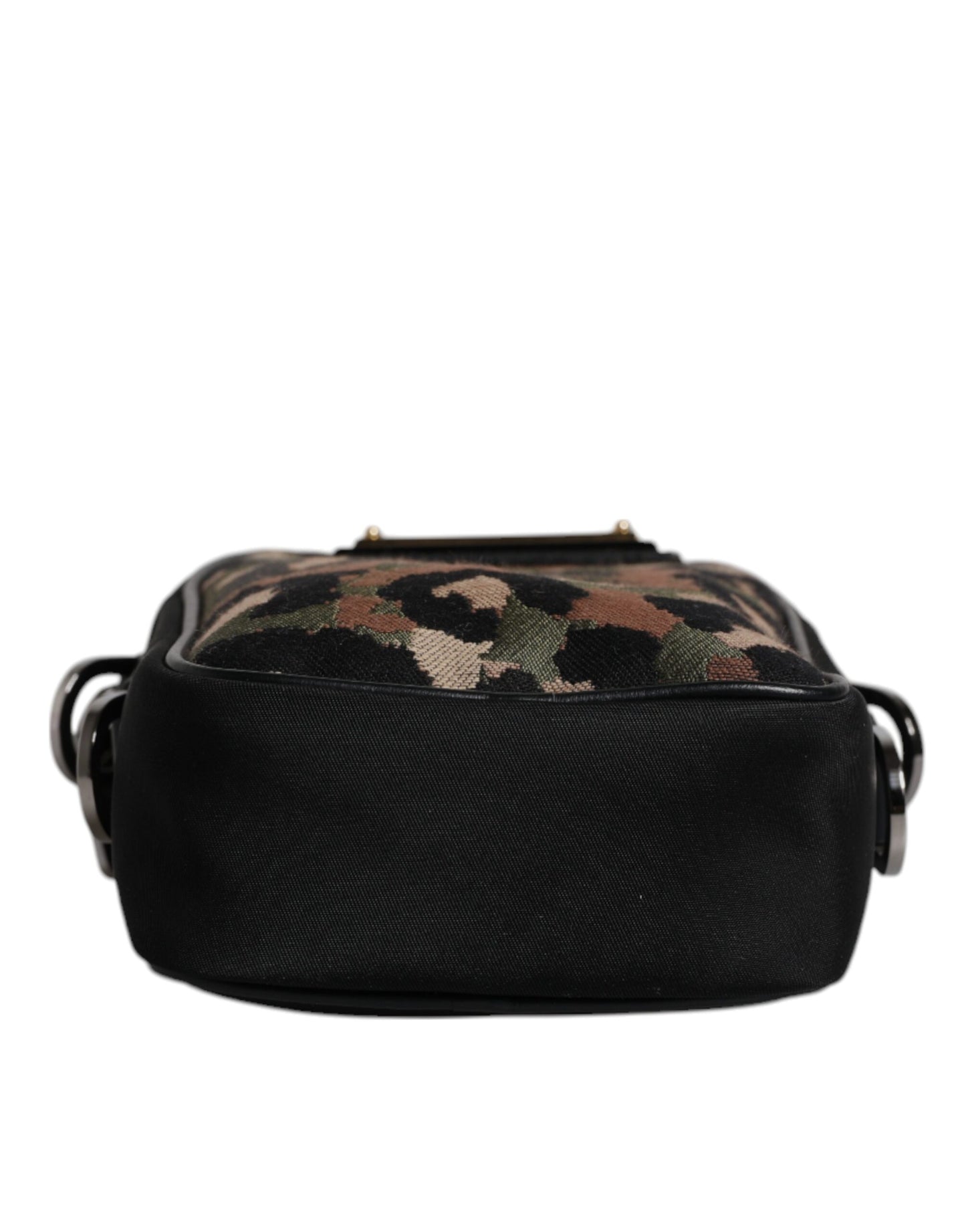 Bolso Dolce & Gabbana con correa para el cuello, jacquard de leopardo multicolor y placa con logo