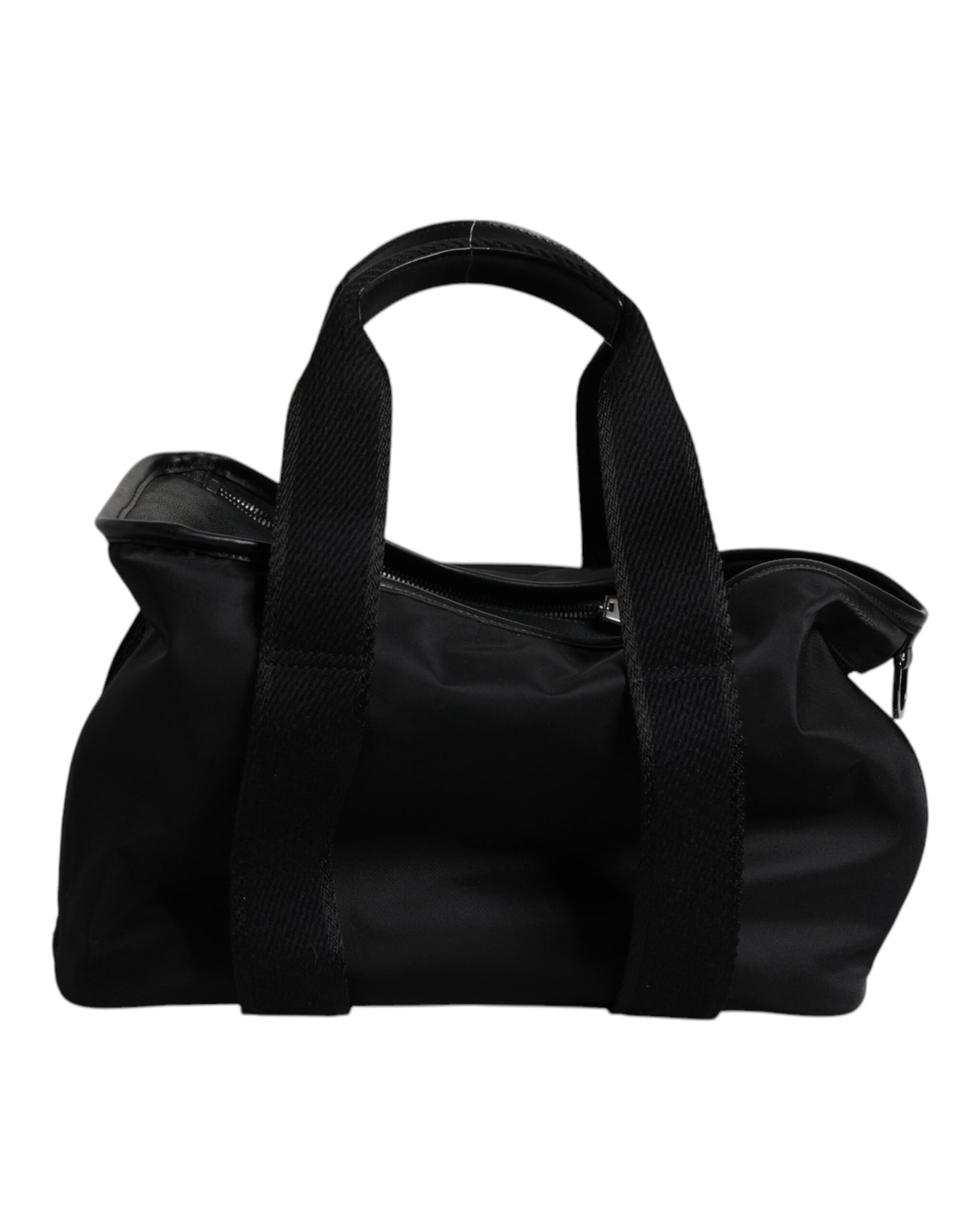 Bolso portamascotas Dolce & Gabbana negro con correa para el hombro y placa con logo