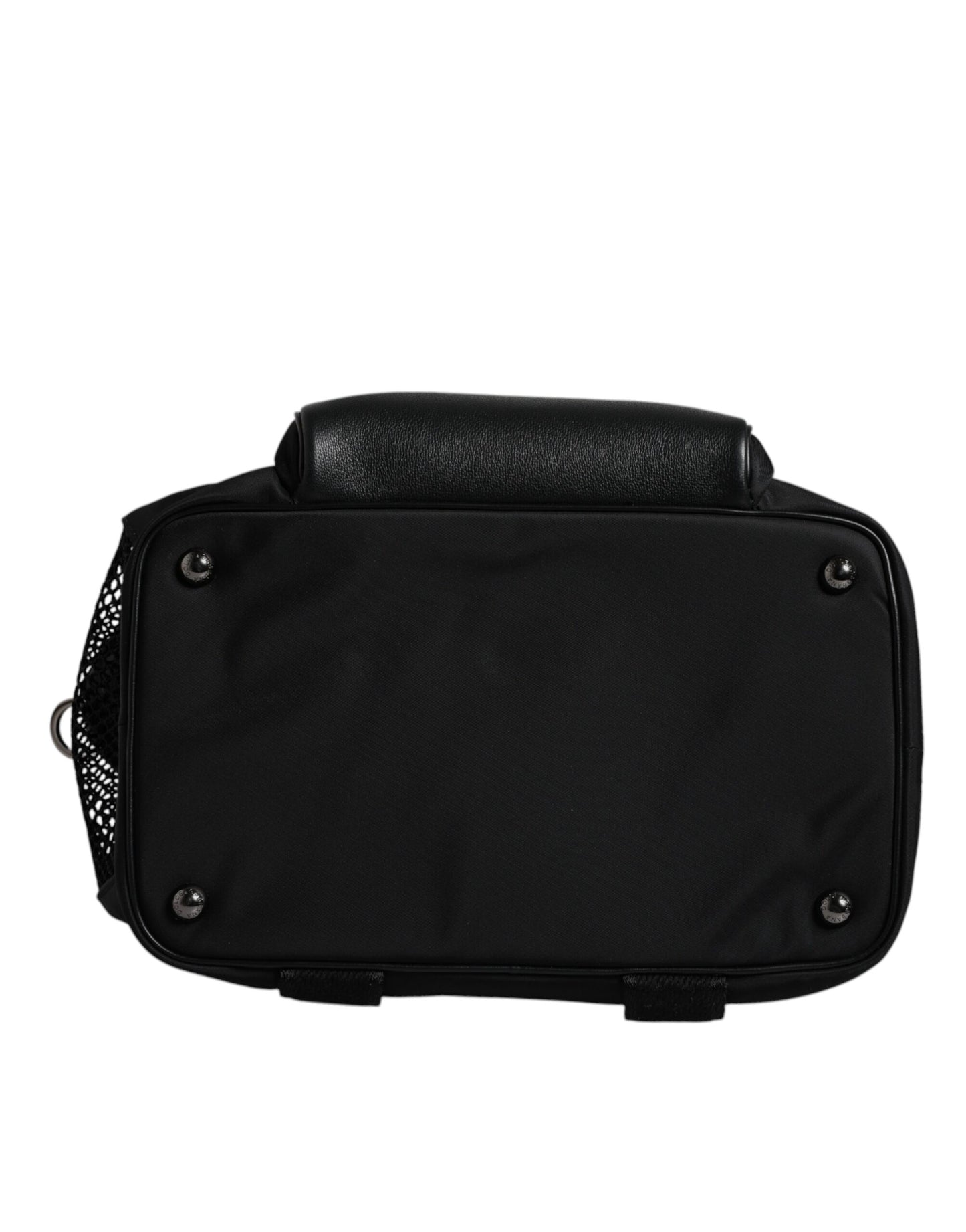 Bolso portamascotas Dolce & Gabbana negro con correa para el hombro y placa con logo