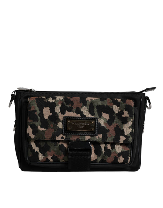Bolso cruzado de jacquard de leopardo multicolor de Dolce & Gabbana