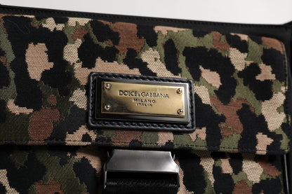 Bolso cruzado de jacquard de leopardo multicolor de Dolce & Gabbana