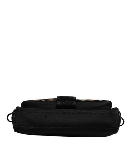 Bolso cruzado de jacquard de leopardo multicolor de Dolce & Gabbana