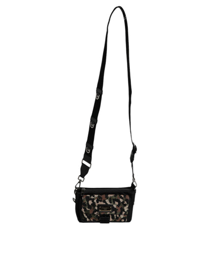 Bolso cruzado de jacquard de leopardo multicolor de Dolce & Gabbana