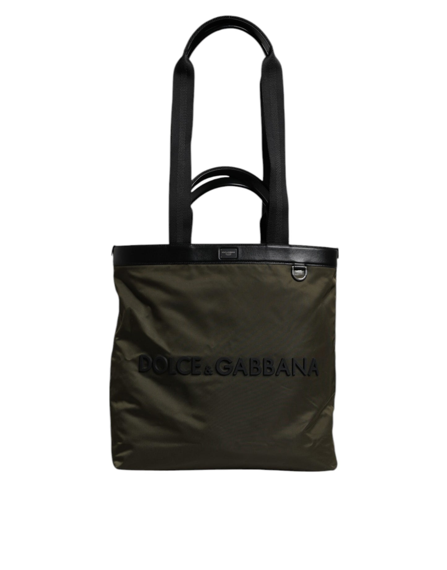 Bolso tote Dolce & Gabbana de nailon verde militar con asa para el hombro