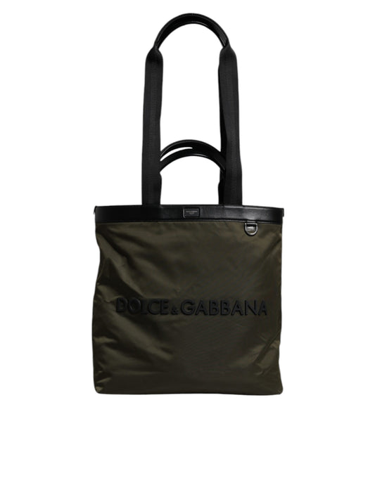 Bolso tote Dolce & Gabbana de nailon verde militar con asa para el hombro