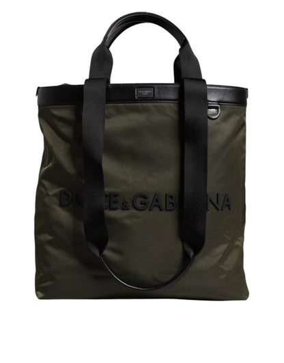 Bolso tote Dolce & Gabbana de nailon verde militar con asa para el hombro
