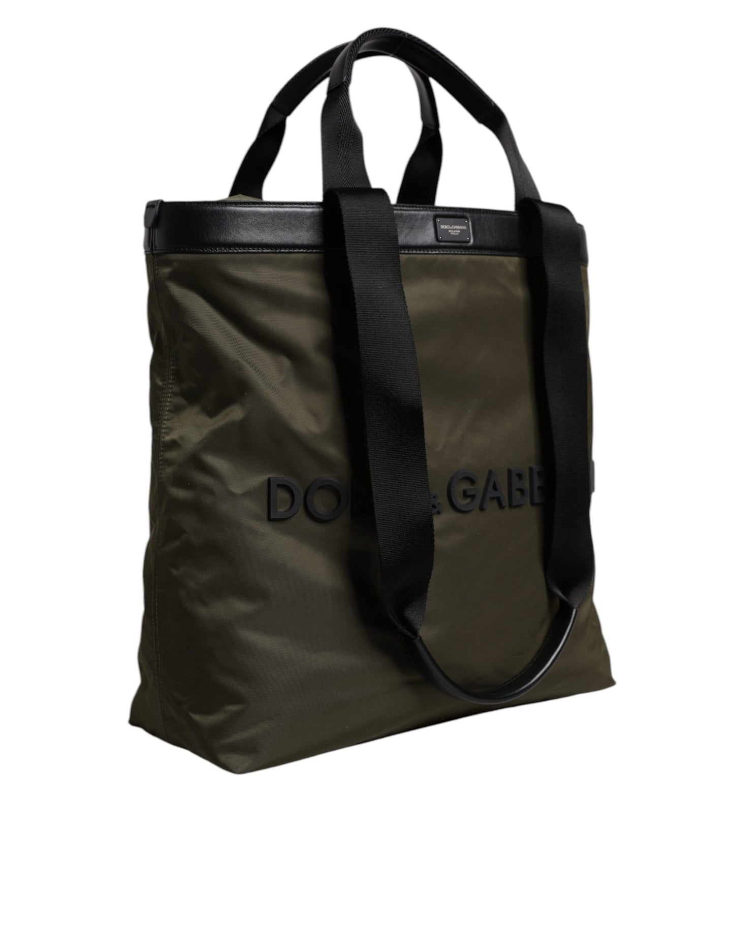 Bolso tote Dolce & Gabbana de nailon verde militar con asa para el hombro