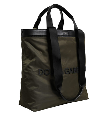 Bolso tote Dolce & Gabbana de nailon verde militar con asa para el hombro