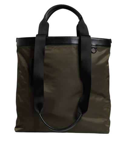 Bolso tote Dolce & Gabbana de nailon verde militar con asa para el hombro