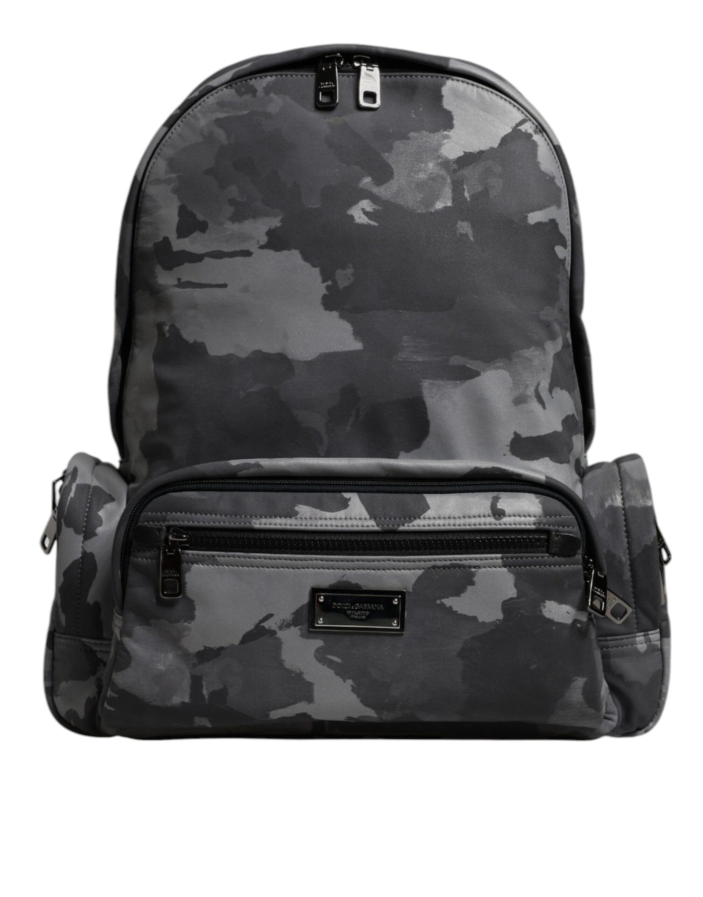 Mochila Dolce & Gabbana de Algodón Gris con Placa del Logotipo Camuflaje