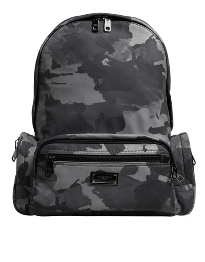 Mochila Dolce & Gabbana de Algodón Gris con Placa del Logotipo Camuflaje
