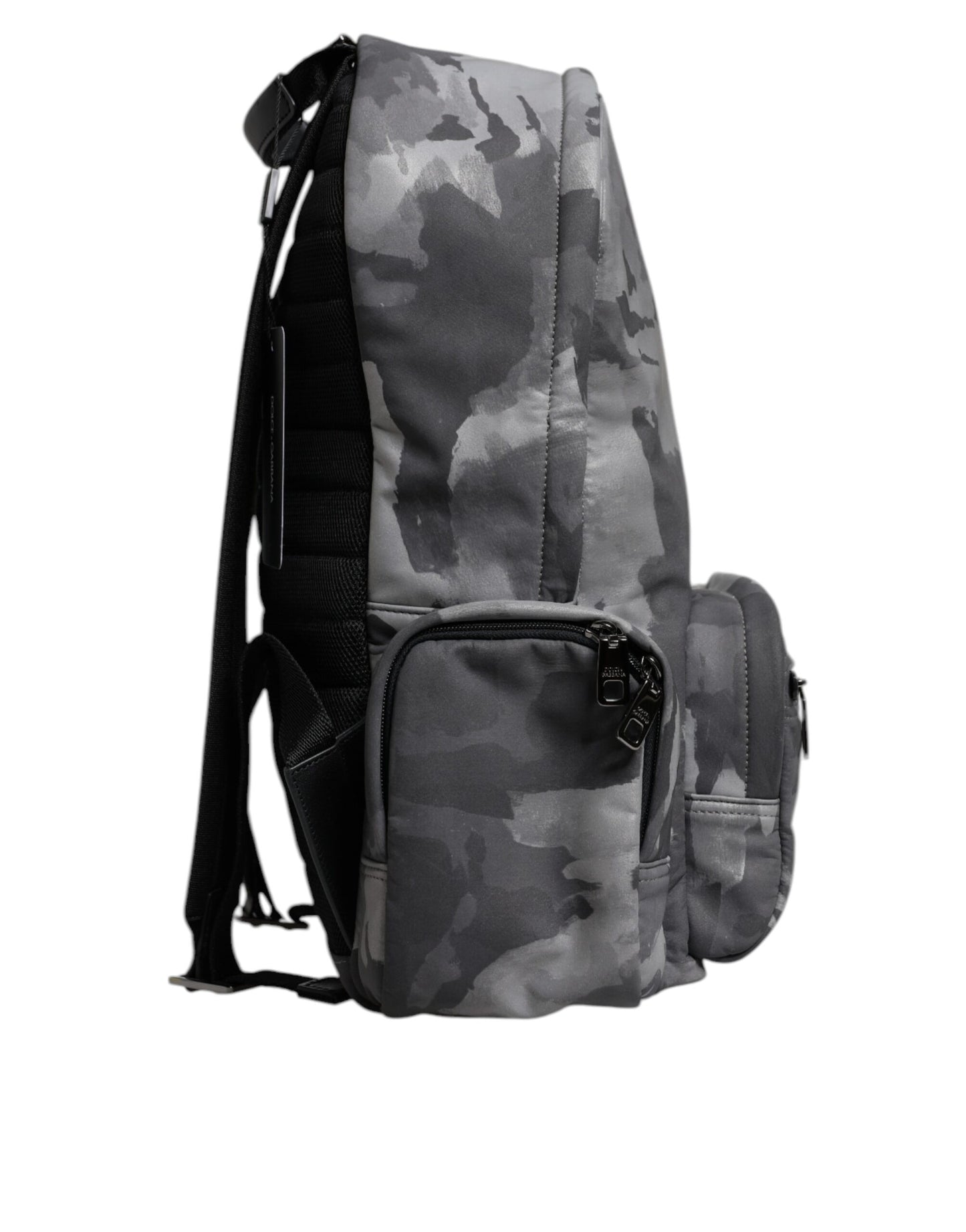 Mochila Dolce & Gabbana de Algodón Gris con Placa del Logotipo Camuflaje