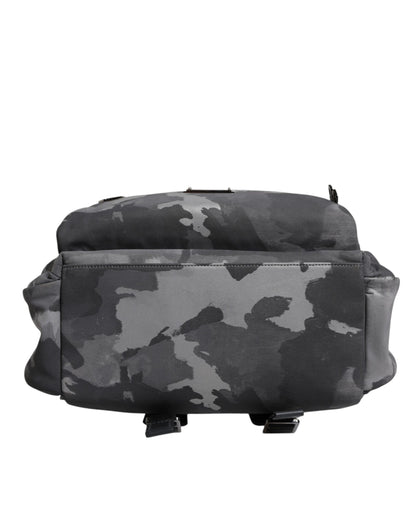 Mochila Dolce & Gabbana de Algodón Gris con Placa del Logotipo Camuflaje
