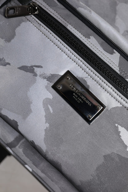 Mochila Dolce & Gabbana de Algodón Gris con Placa del Logotipo Camuflaje