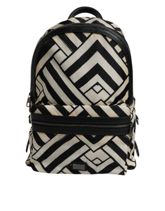 Mochila de viaje Dolce & Gabbana negra y blanca de nailon y piel