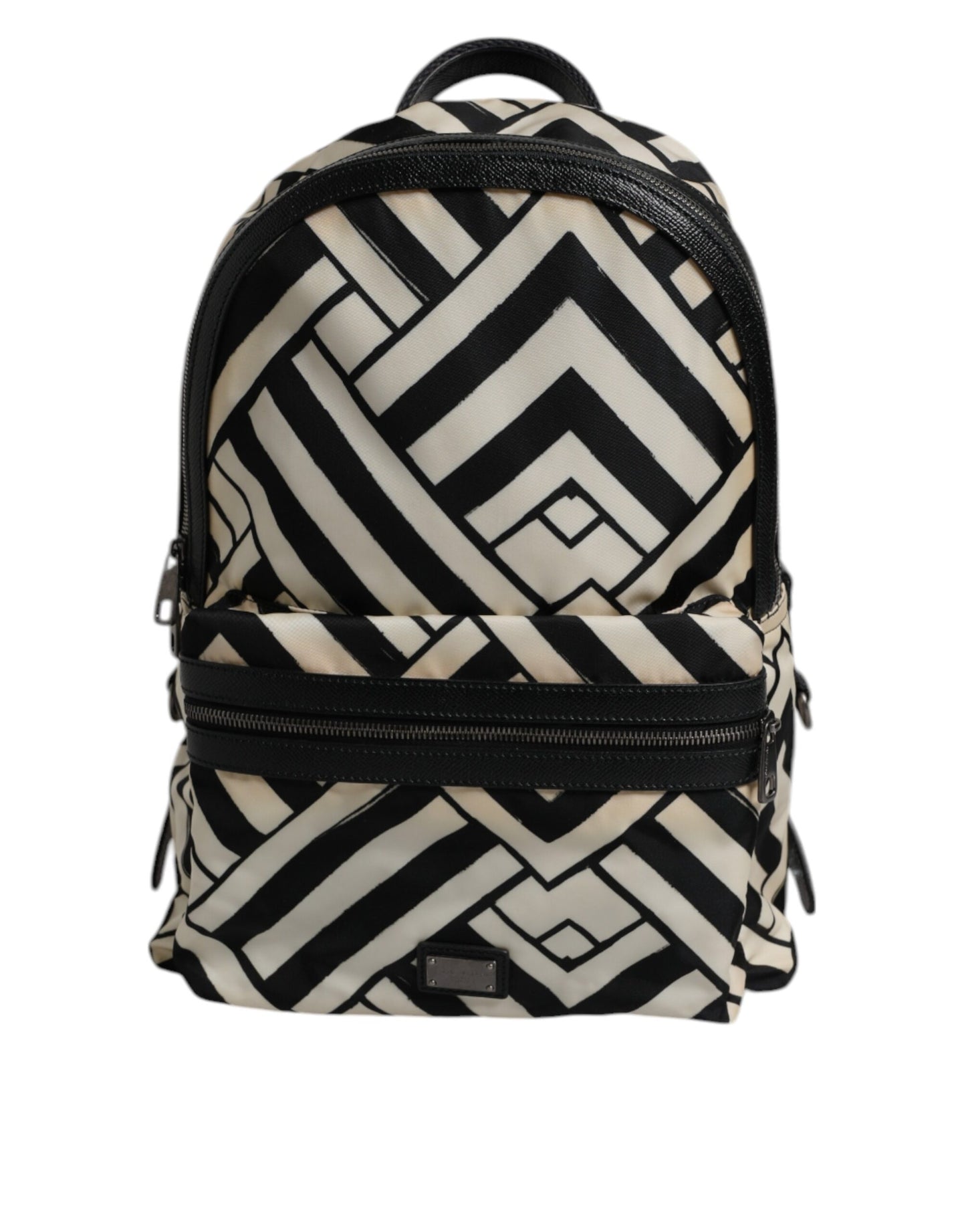 Mochila de viaje Dolce & Gabbana negra y blanca de nailon y piel