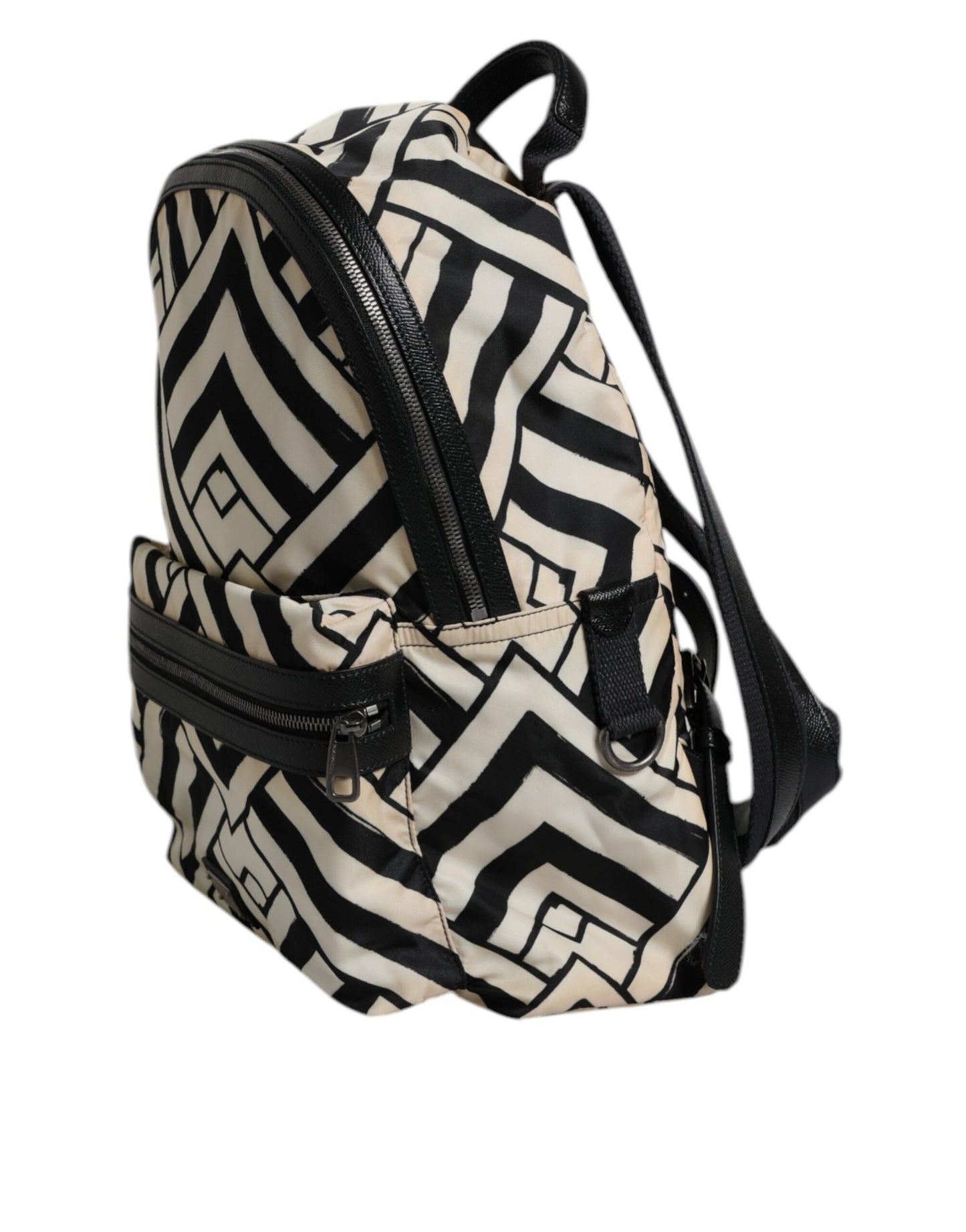 Mochila de viaje Dolce & Gabbana negra y blanca de nailon y piel