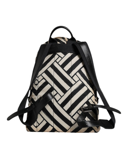Mochila de viaje Dolce & Gabbana negra y blanca de nailon y piel