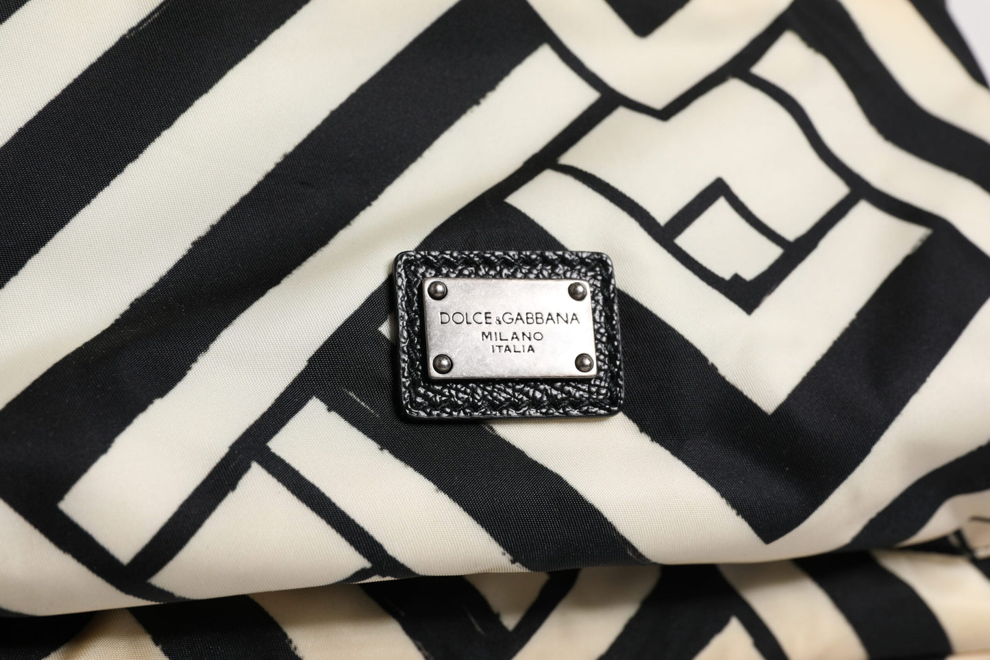 Mochila de viaje Dolce & Gabbana negra y blanca de nailon y piel