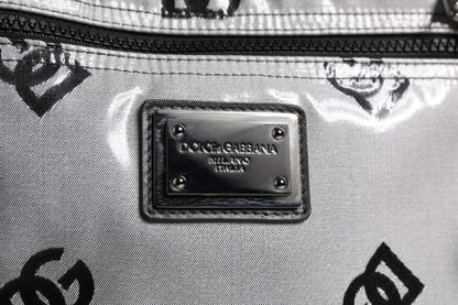 Mochila Dolce & Gabbana de poliéster gris y negro con placa de logotipo DG
