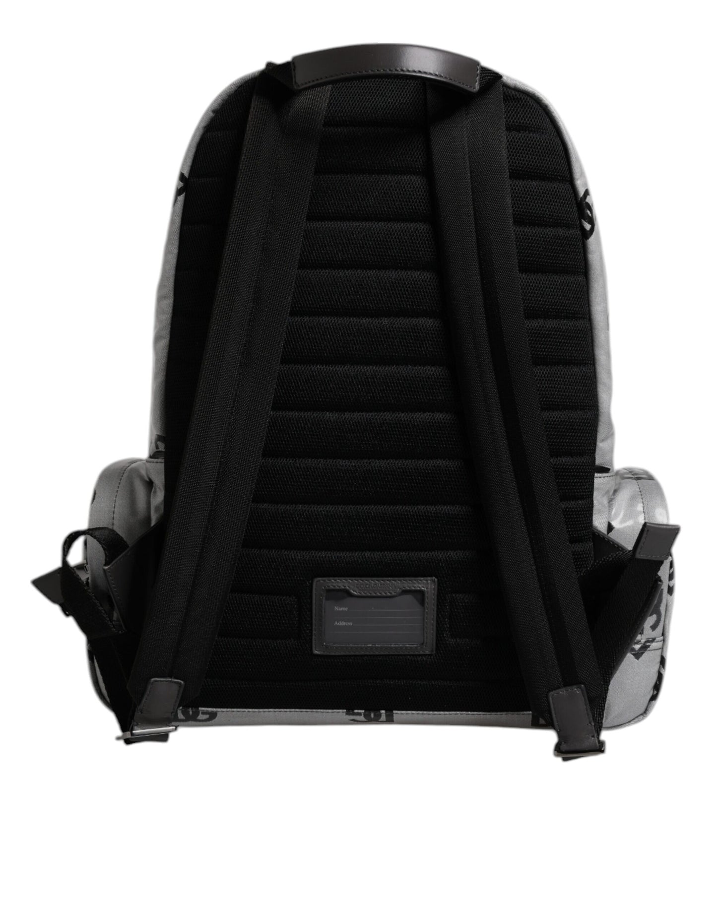 Mochila Dolce & Gabbana de poliéster gris y negro con placa de logotipo DG