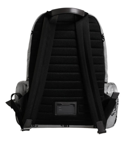 Mochila Dolce & Gabbana de poliéster gris y negro con placa de logotipo DG