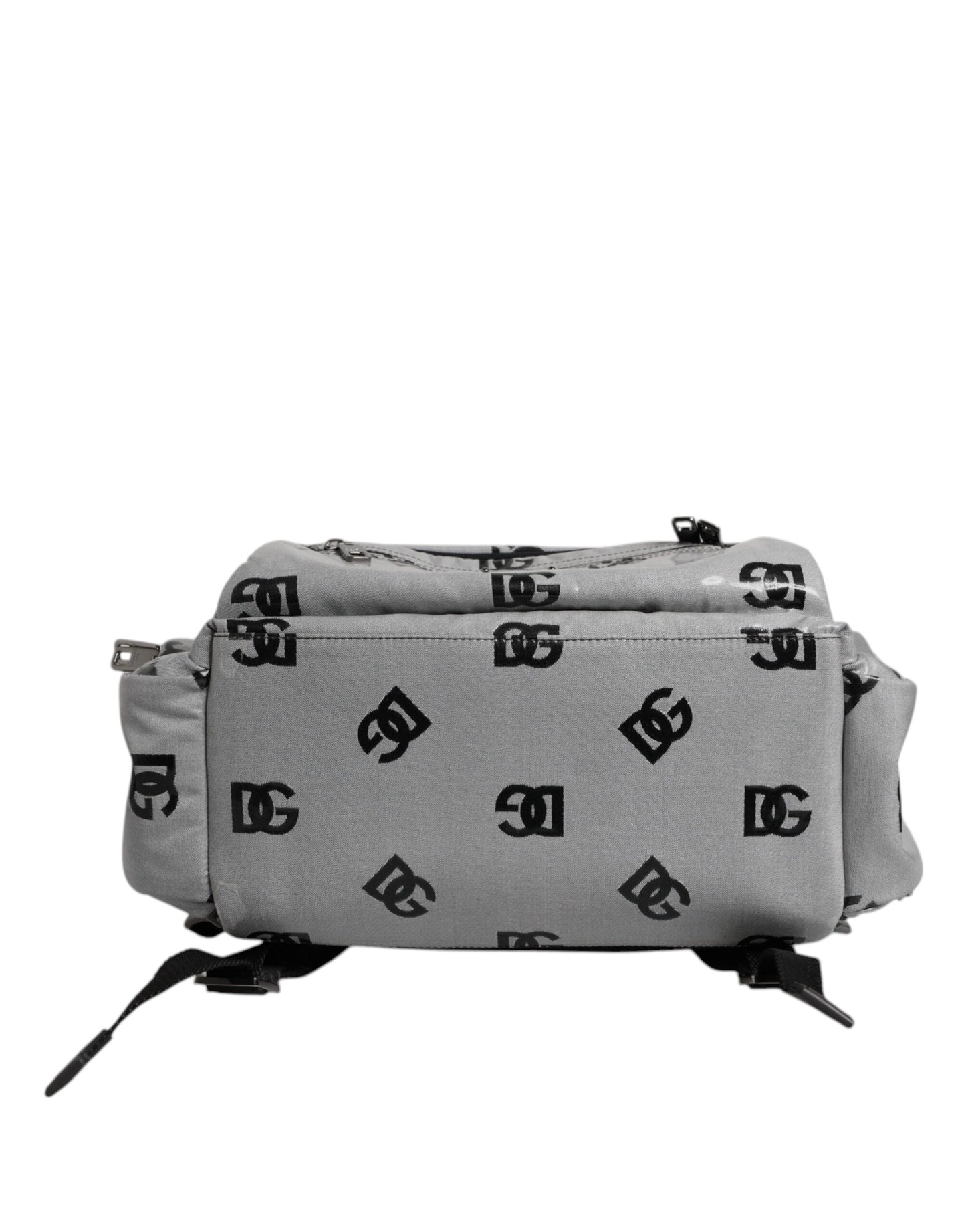 Mochila Dolce & Gabbana de poliéster gris y negro con placa de logotipo DG