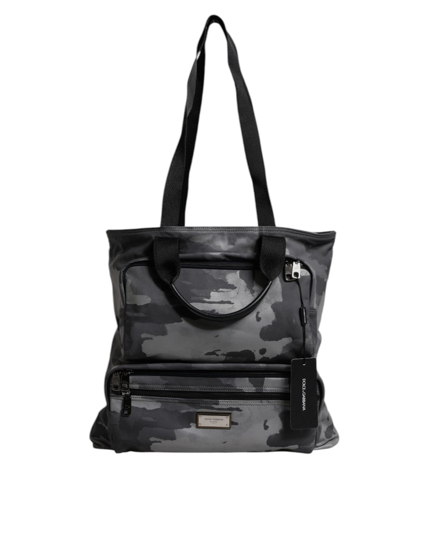 Bolso Dolce & Gabbana con correa para el hombro, placa con logo y camuflaje negro