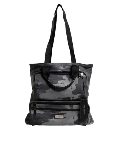 Bolso Dolce & Gabbana con correa para el hombro, placa con logo y camuflaje negro