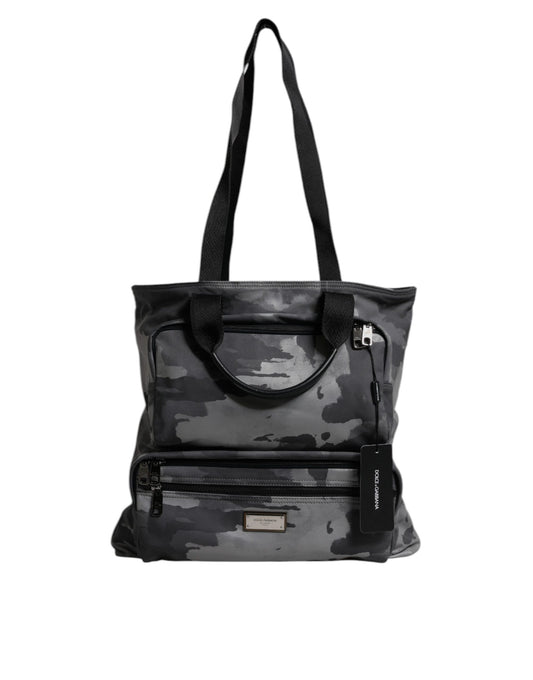 Bolso Dolce & Gabbana con correa para el hombro, placa con logo y camuflaje negro