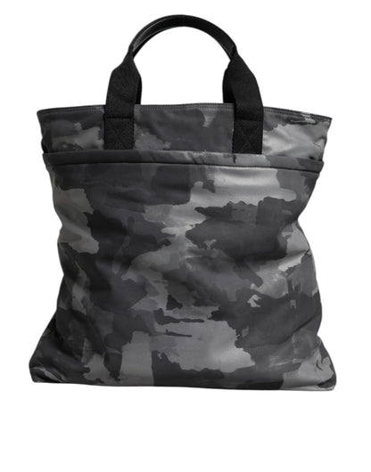 Bolso Dolce & Gabbana con correa para el hombro, placa con logo y camuflaje negro