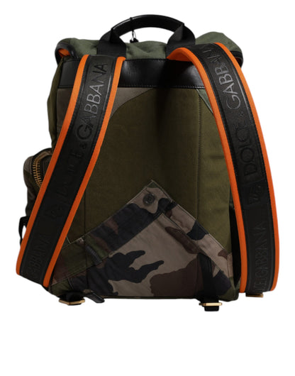 Mochila escolar Dolce & Gabbana verde militar con retazos