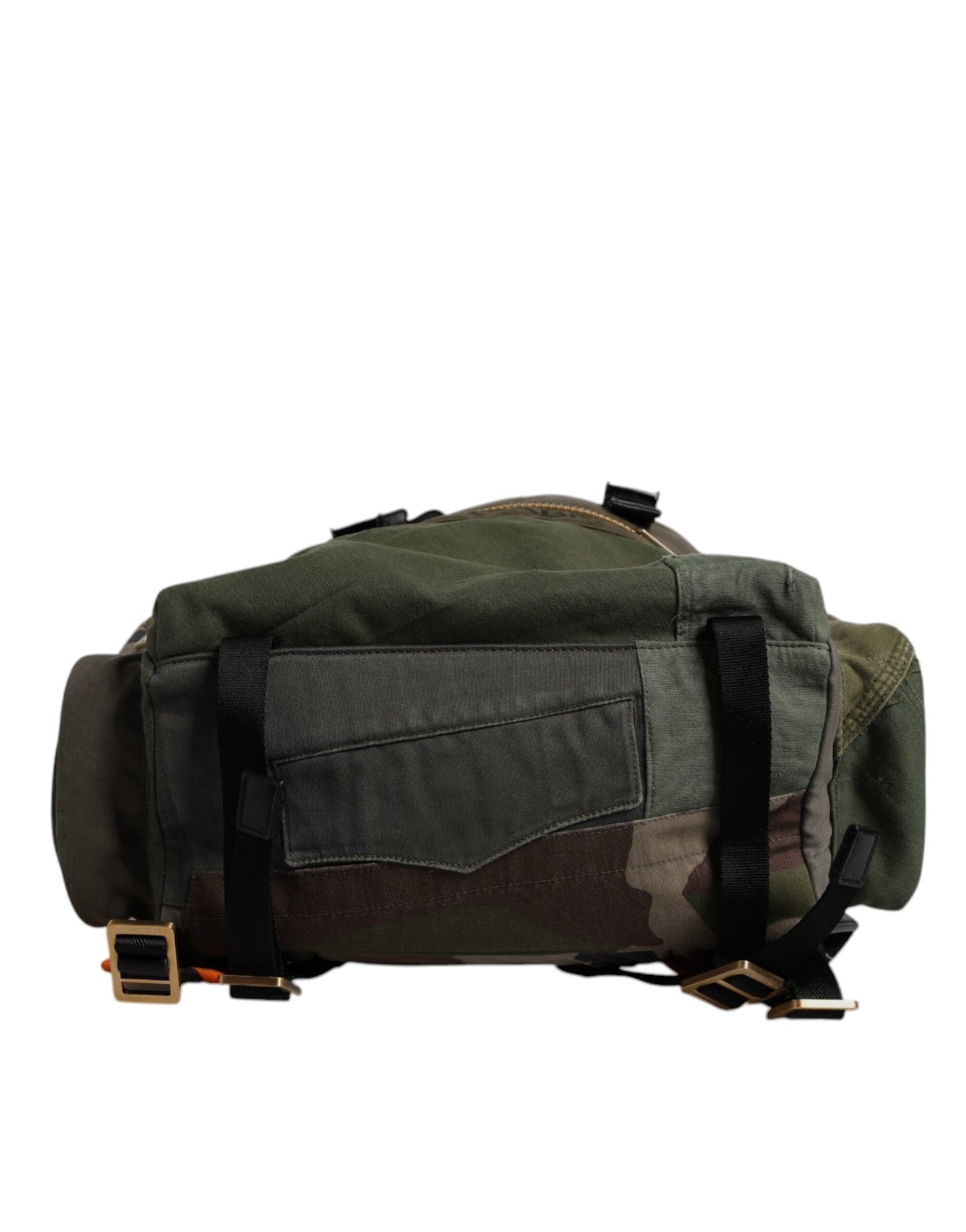 Mochila escolar Dolce & Gabbana verde militar con retazos