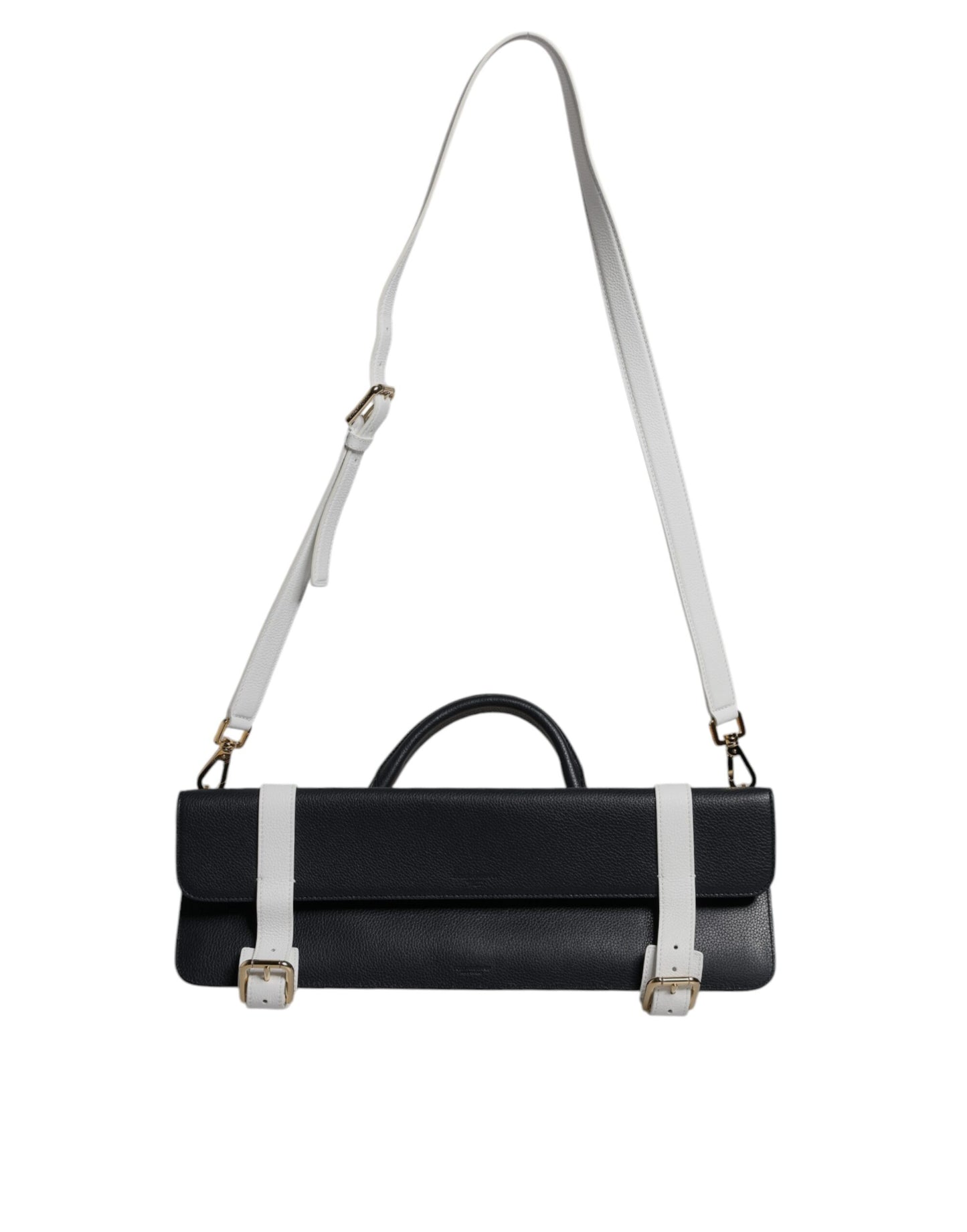 Bolso de Hombro Cruzado de Piel de Becerro Azul y Blanco Dolce & Gabbana