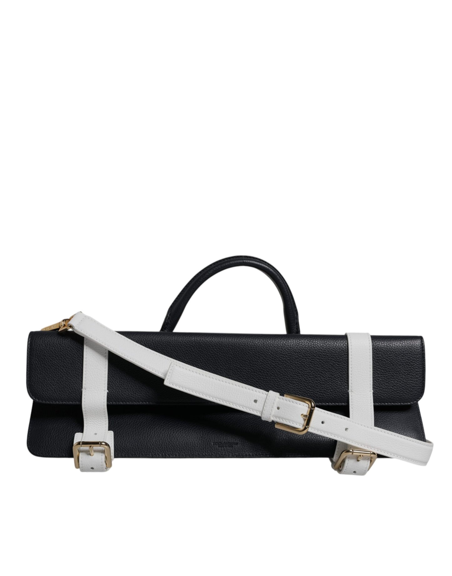 Bolso de Hombro Cruzado de Piel de Becerro Azul y Blanco Dolce & Gabbana