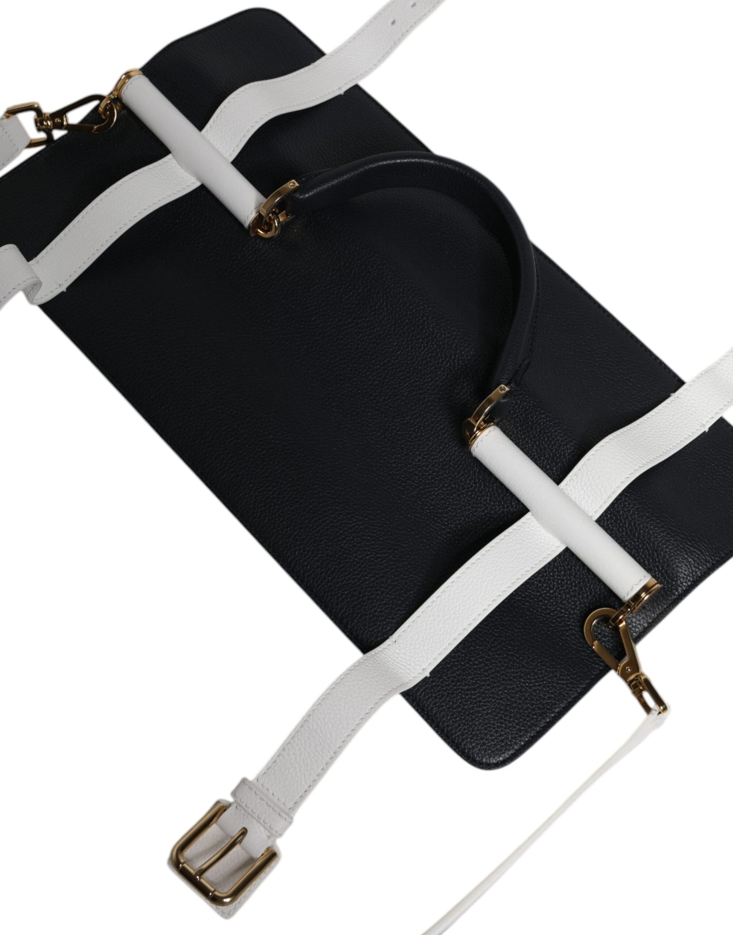 Bolso de Hombro Cruzado de Piel de Becerro Azul y Blanco Dolce & Gabbana