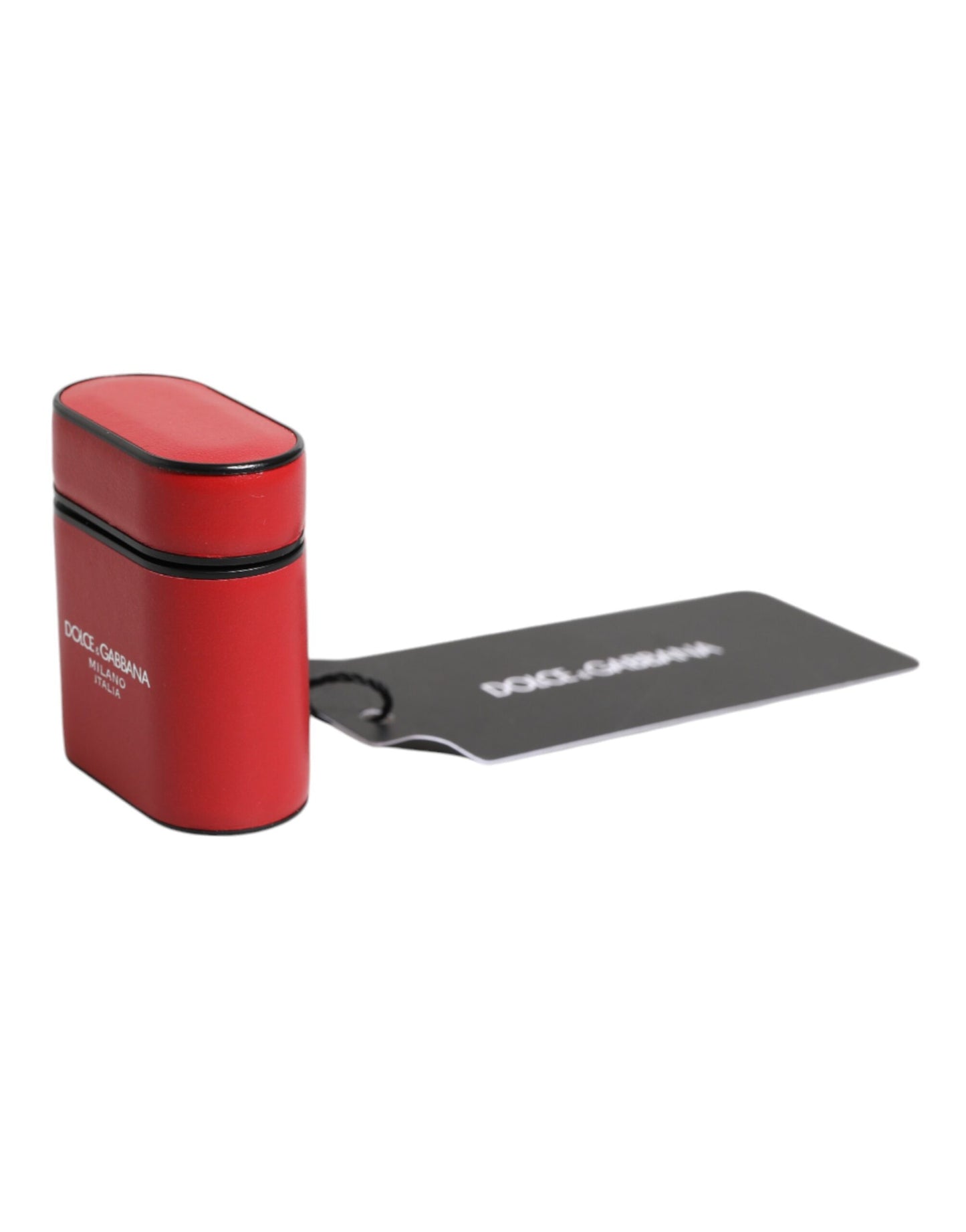 Funda para AirPods Dolce & Gabbana de piel de becerro roja con estampado del logotipo