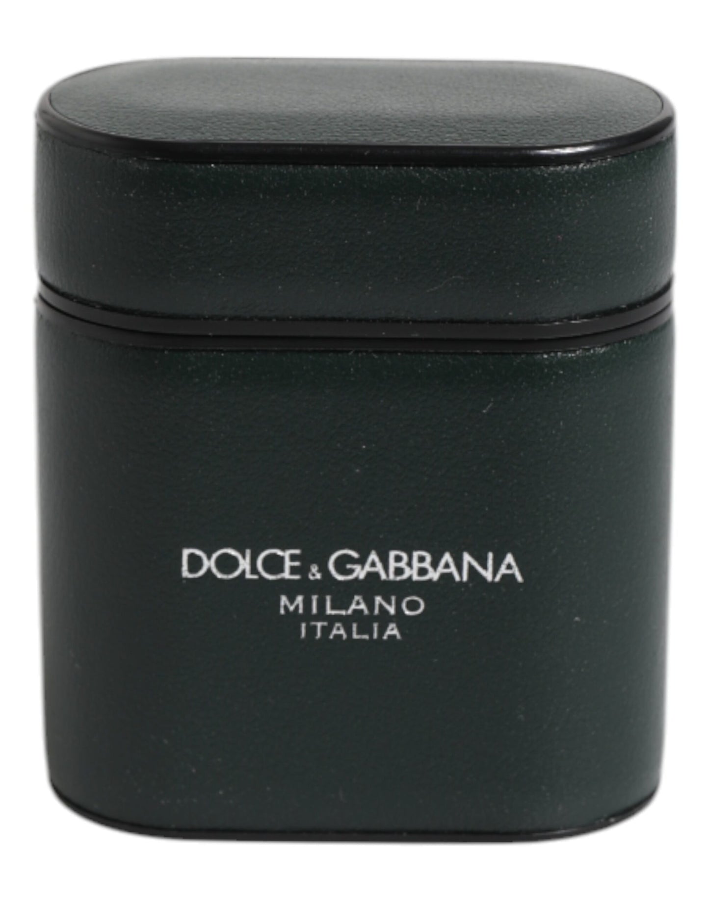 Funda para Airpods con tarjetero y logo de Dolce & Gabbana en piel de becerro verde