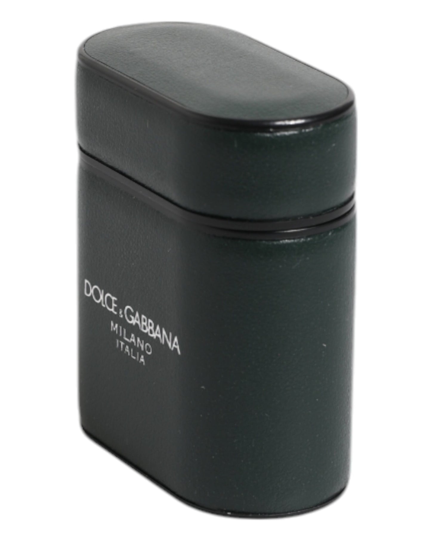 Funda para Airpods con tarjetero y logo de Dolce & Gabbana en piel de becerro verde